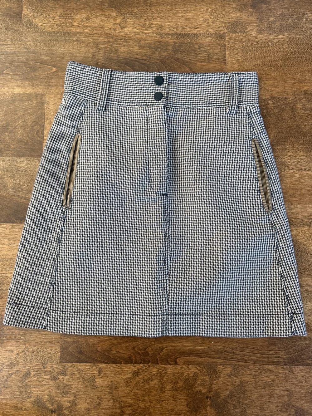 Sandro Paris Houndstooth Mini Skirt Brown Beige Size 2